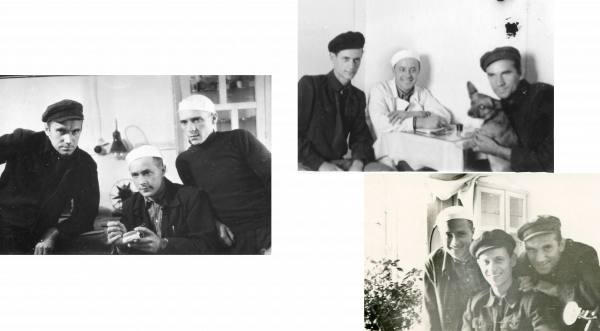 Trois photos représentant trois anciens détenus polonais, après leur libération du Goulag (2ème moité des années 1950)