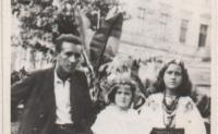 Marta Berest (centre) with Yuriy Berest (elder brother) and Olesya Berest (elder sister). (Taken ca. 1938. Photographer unknown). Source: Marta Berest’s private collection. Copyright.